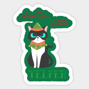Santa's Little Yelper Christmas Cat Sticker